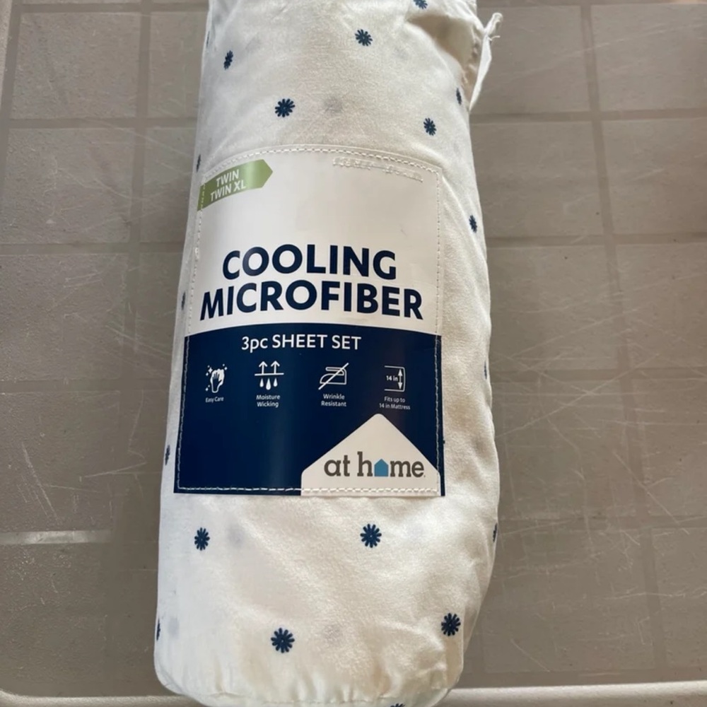 At Home Cooling Microfiber Sheet Set - Twin